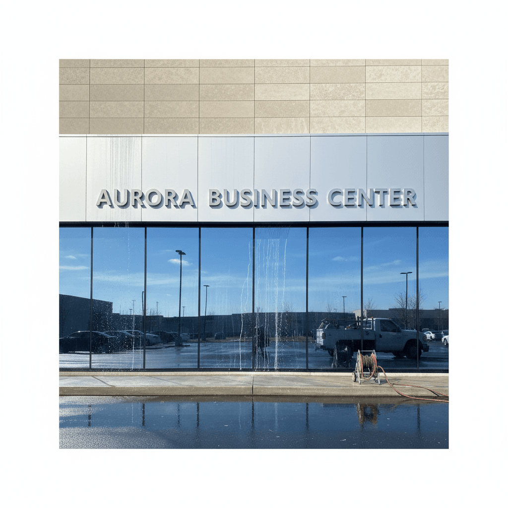 Commercial building exterior wash