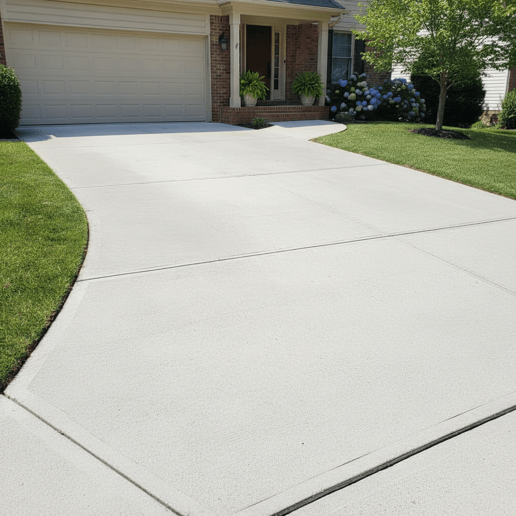 Driveway pressure washing result